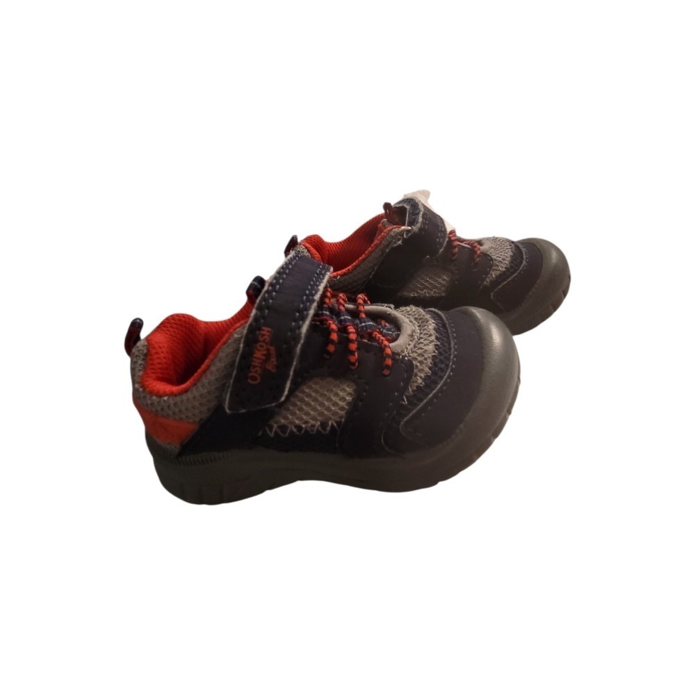 Oshkosh B'gosh Little Boy SZ 5 Lago Blue Sneakers Gray Mesh Round Toe - Picture 2 of 8